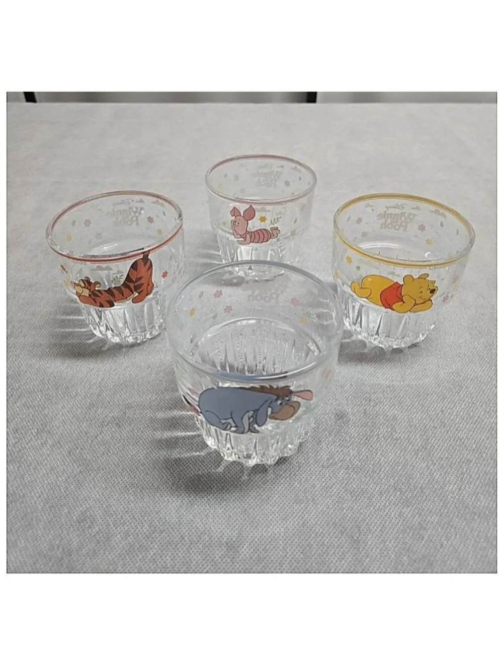 Disney Set Of 4 Winnie The Pooh Glasses Celebrate Friends